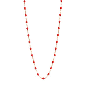 Gigi Clozeau - Collier coquelicot Classique Gigi, or rose, 42 cm