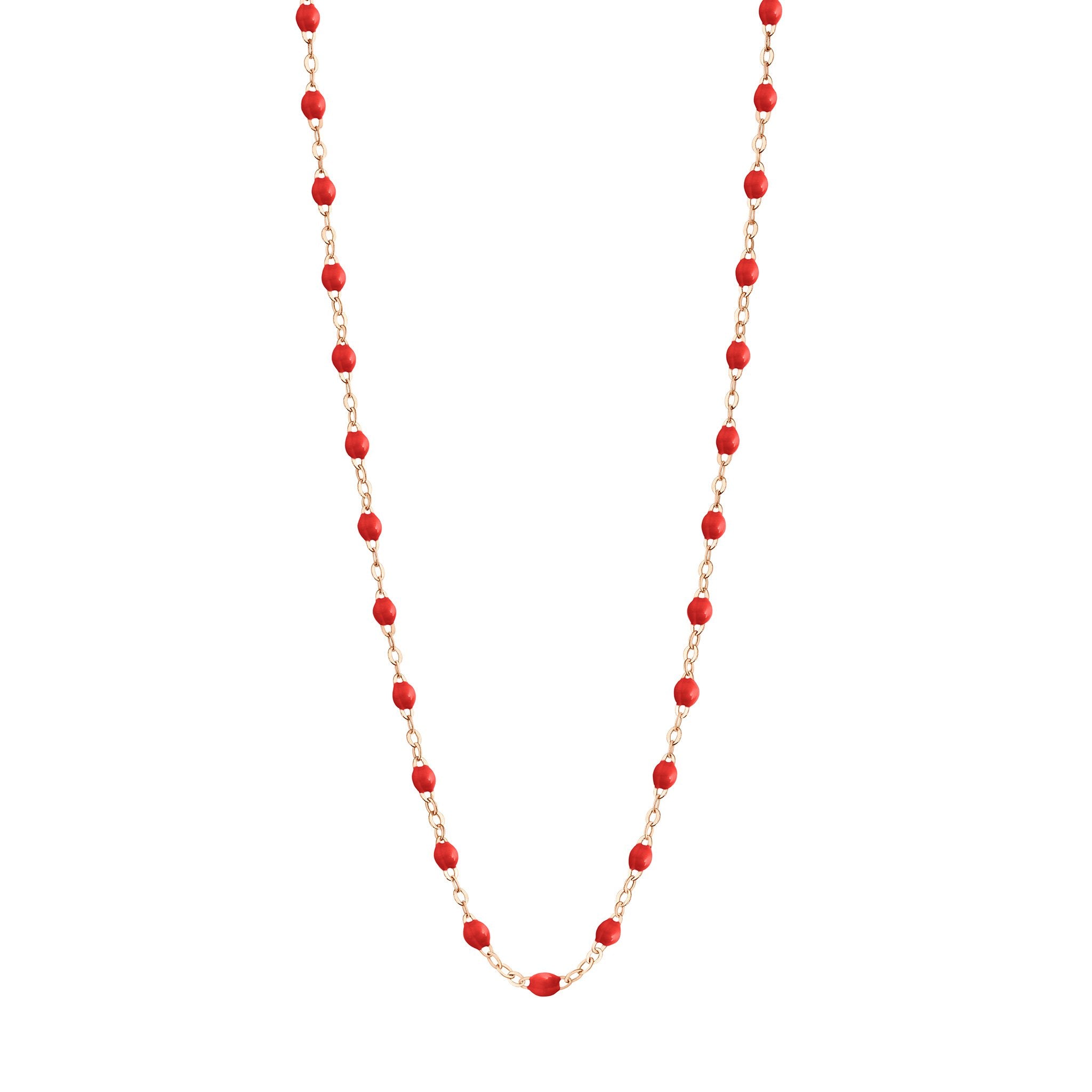 Gigi Clozeau - Collier coquelicot Classique Gigi, or rose, 45 cm