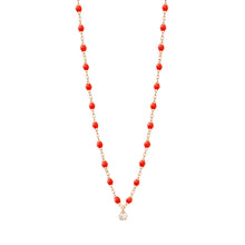 Gigi Clozeau - Collier corail Gigi Suprême, or rose, 1 diamant, 42 cm