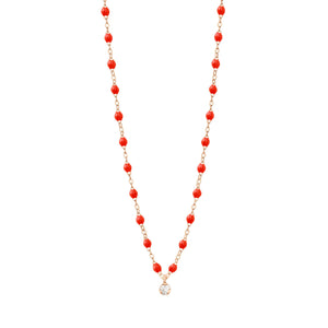 Gigi Clozeau - Collier corail Gigi Suprême, or rose, 1 diamant, 42 cm