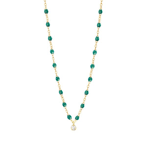 Gigi Clozeau - Collier émeraude Gigi Suprême, or jaune, 1 diamant, 42 cm