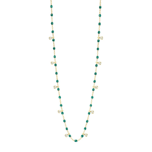 Gigi Clozeau - Collier émeraude Gigi Suprême, or jaune, 10 diamants, 60 cm