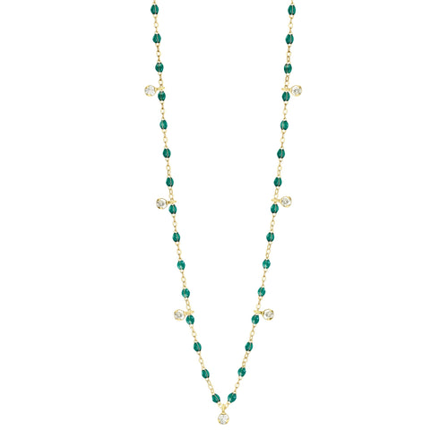 Gigi Clozeau - Collier émeraude Gigi Suprême, or jaune, 7 diamants, 50 cm