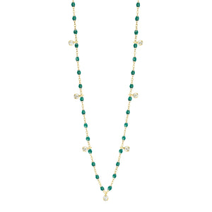 Gigi Clozeau - Collier émeraude Gigi Suprême, or jaune, 7 diamants, 50 cm