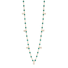 Gigi Clozeau - Collier émeraude Gigi Suprême, or rose, 7 diamants, 50 cm