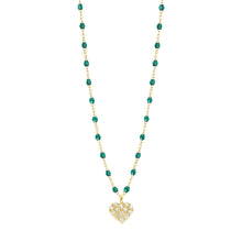 Gigi Clozeau - Collier émeraude In Love, diamants, or jaune, 42 cm