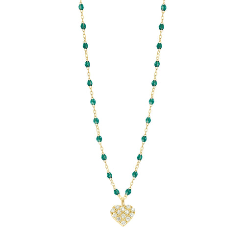 Gigi Clozeau - Collier émeraude In Love, diamants, or jaune, 42 cm