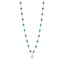Gigi Clozeau - Collier émeraude Puce diamants, or jaune, 42 cm