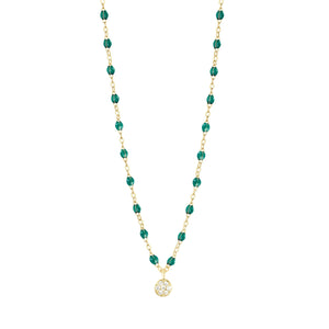 Gigi Clozeau - Collier émeraude Puce diamants, or jaune, 42 cm