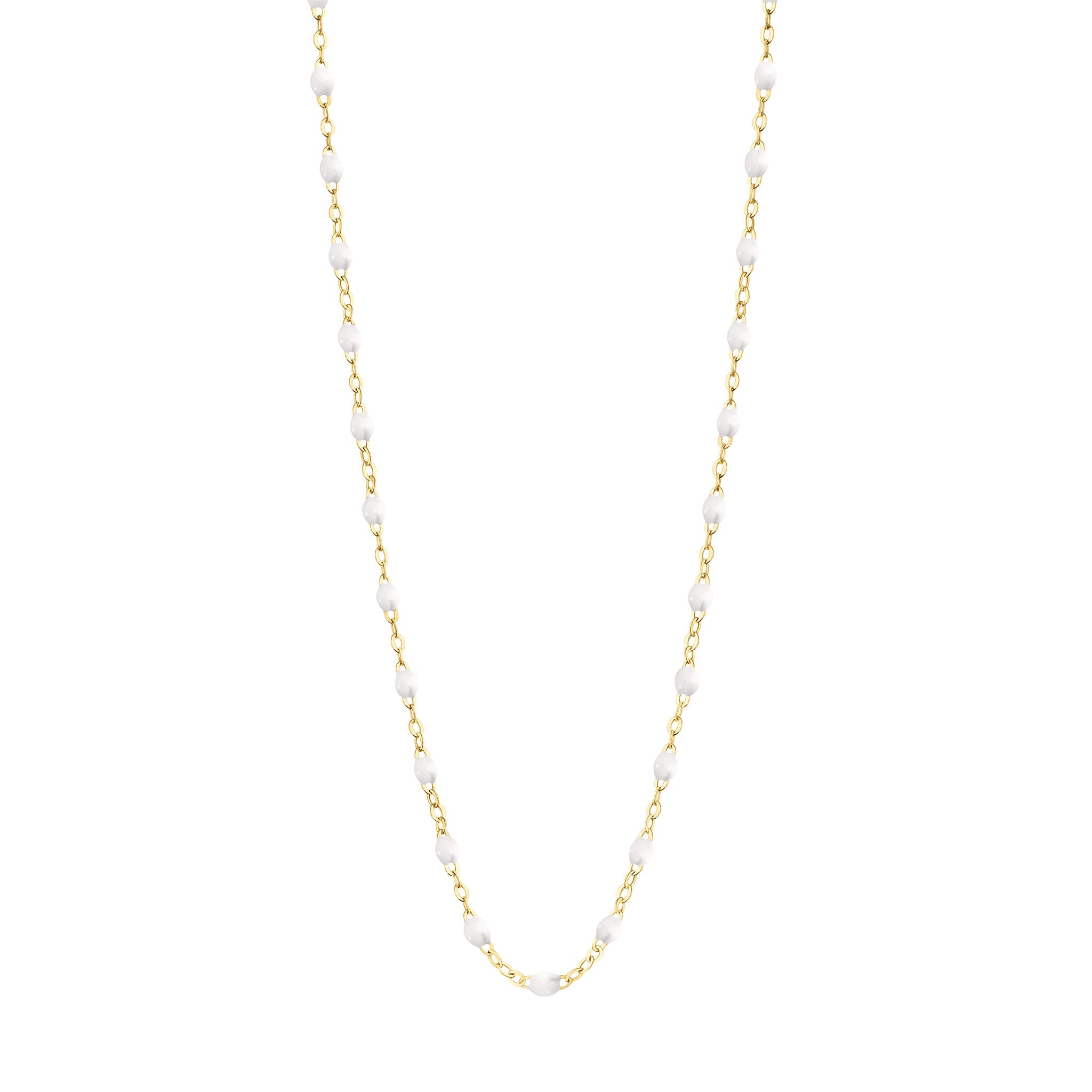 Gigi Clozeau - Collier enfant blanc Classique Gigi, or jaune, 33 cm