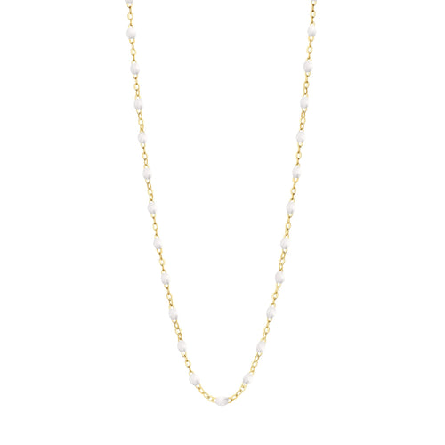 Gigi Clozeau - Collier enfant blanc Classique Gigi, or jaune, 33 cm