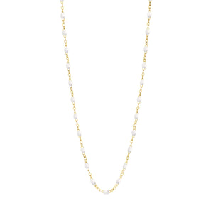 Gigi Clozeau - Collier enfant blanc Classique Gigi, or jaune, 33 cm