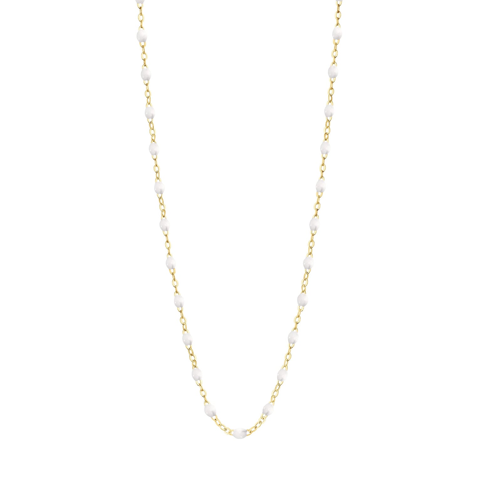 Gigi Clozeau - Collier enfant blanc Classique Gigi, or jaune, 33 cm