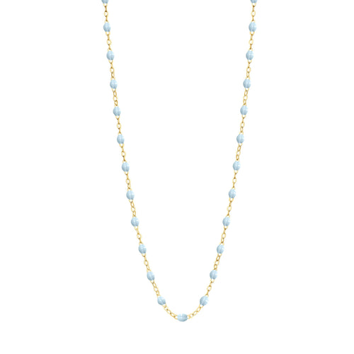 Gigi Clozeau - Collier enfant bleu layette Classique Gigi, or jaune, 33 cm