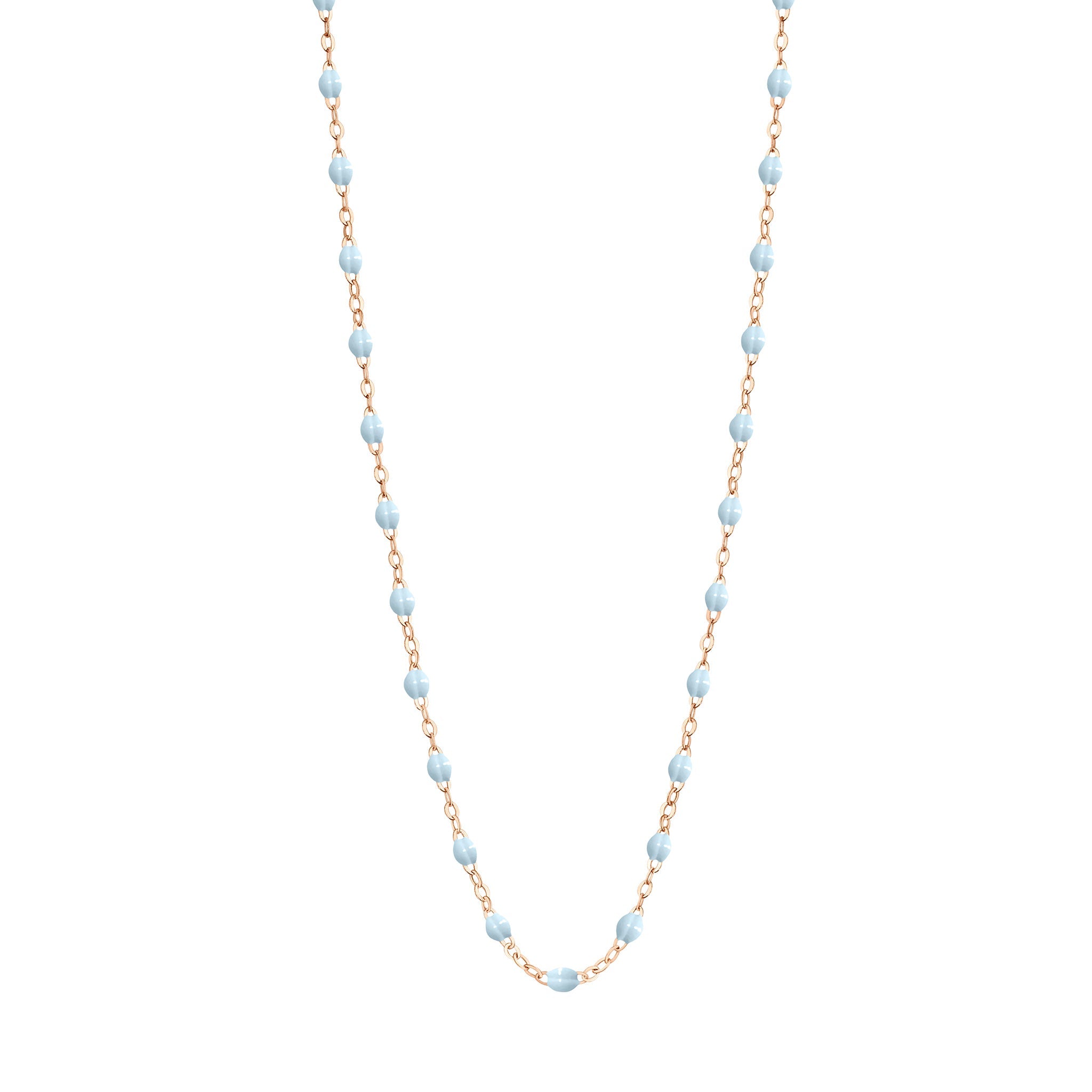 Gigi Clozeau - Collier enfant bleu layette Classique Gigi, or rose, 33 cm