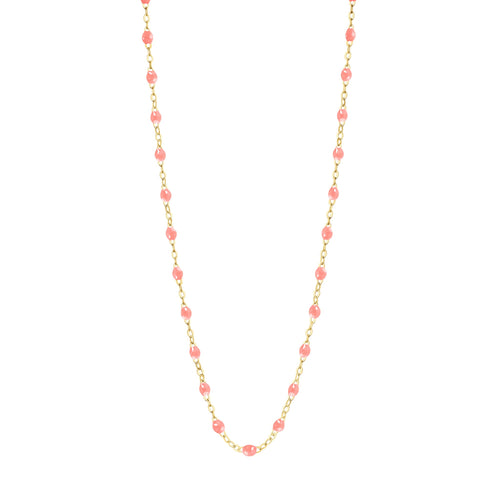 Gigi Clozeau - Collier enfant fuchsia Classique Gigi, or jaune, 33 cm