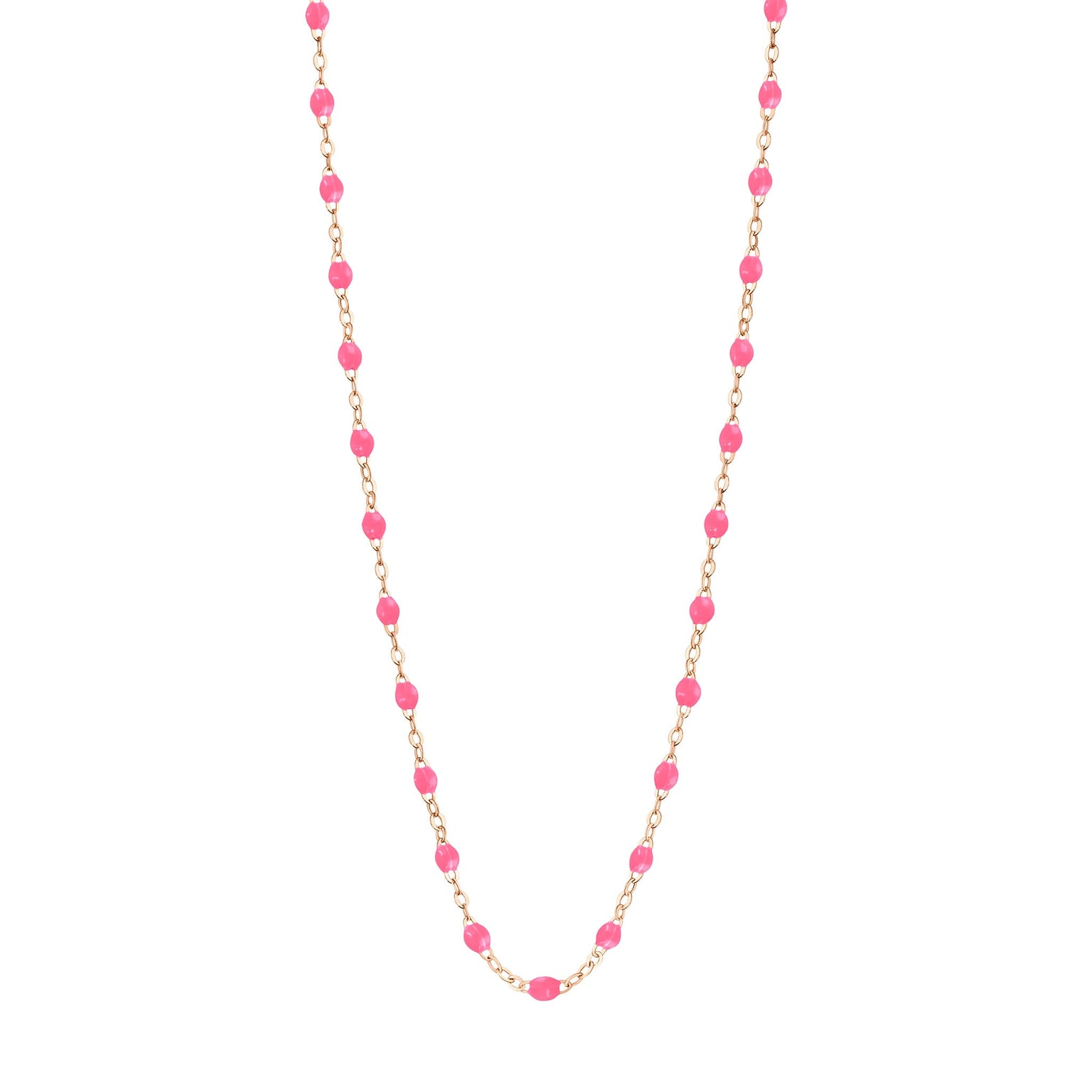 Gigi Clozeau - Collier enfant rose fluo Classique Gigi, or rose, 33 cm