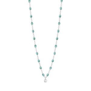 Gigi Clozeau - Collier glacier Gigi Suprême, or blanc, 1 diamant, 42 cm