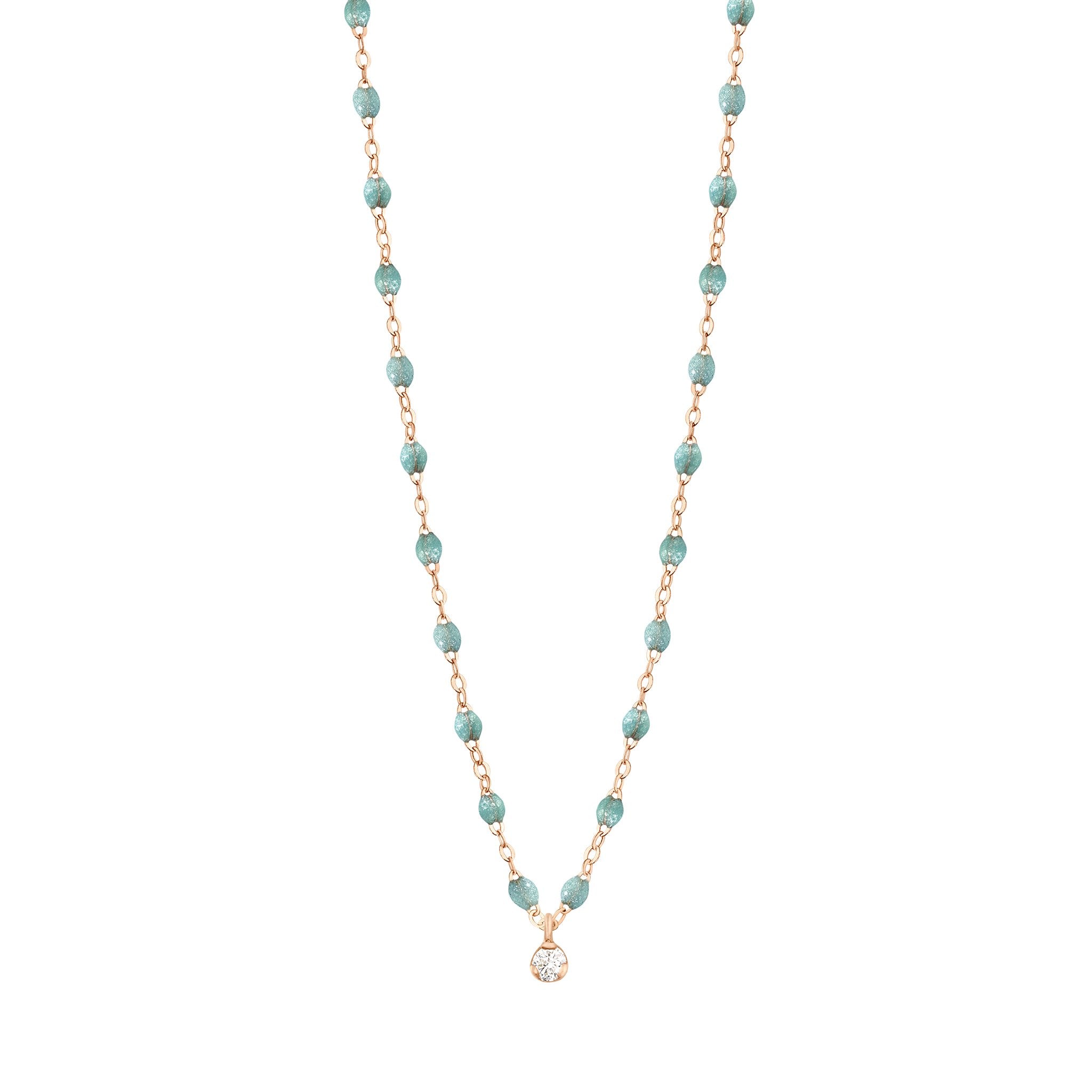 Gigi Clozeau - Collier glacier Gigi Suprême, or rose, 1 diamant, 42 cm