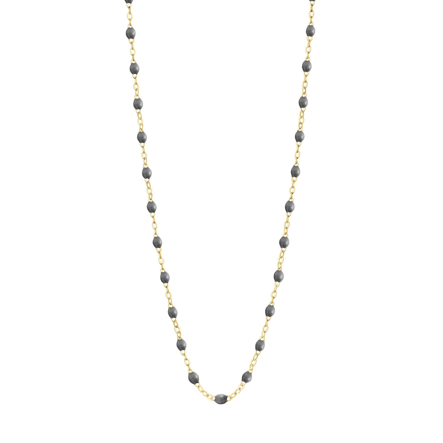 Gigi Clozeau - Collier gris foncé Classique Gigi, or jaune, 45 cm