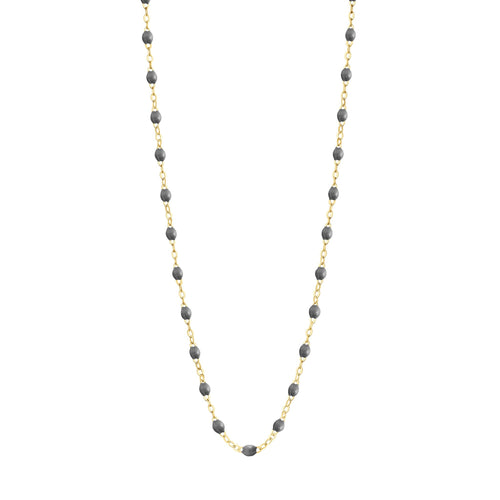 Gigi Clozeau - Collier gris foncé Classique Gigi, or jaune, 50 cm