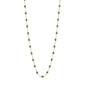 Gigi Clozeau - Collier gris foncé Classique Gigi, or jaune, 50 cm