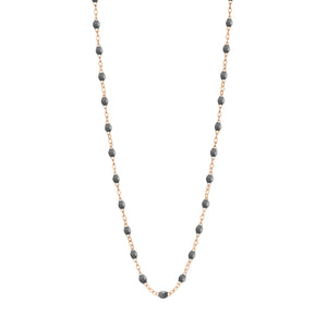 Gigi Clozeau - Collier gris foncé Classique Gigi, or rose, 45 cm