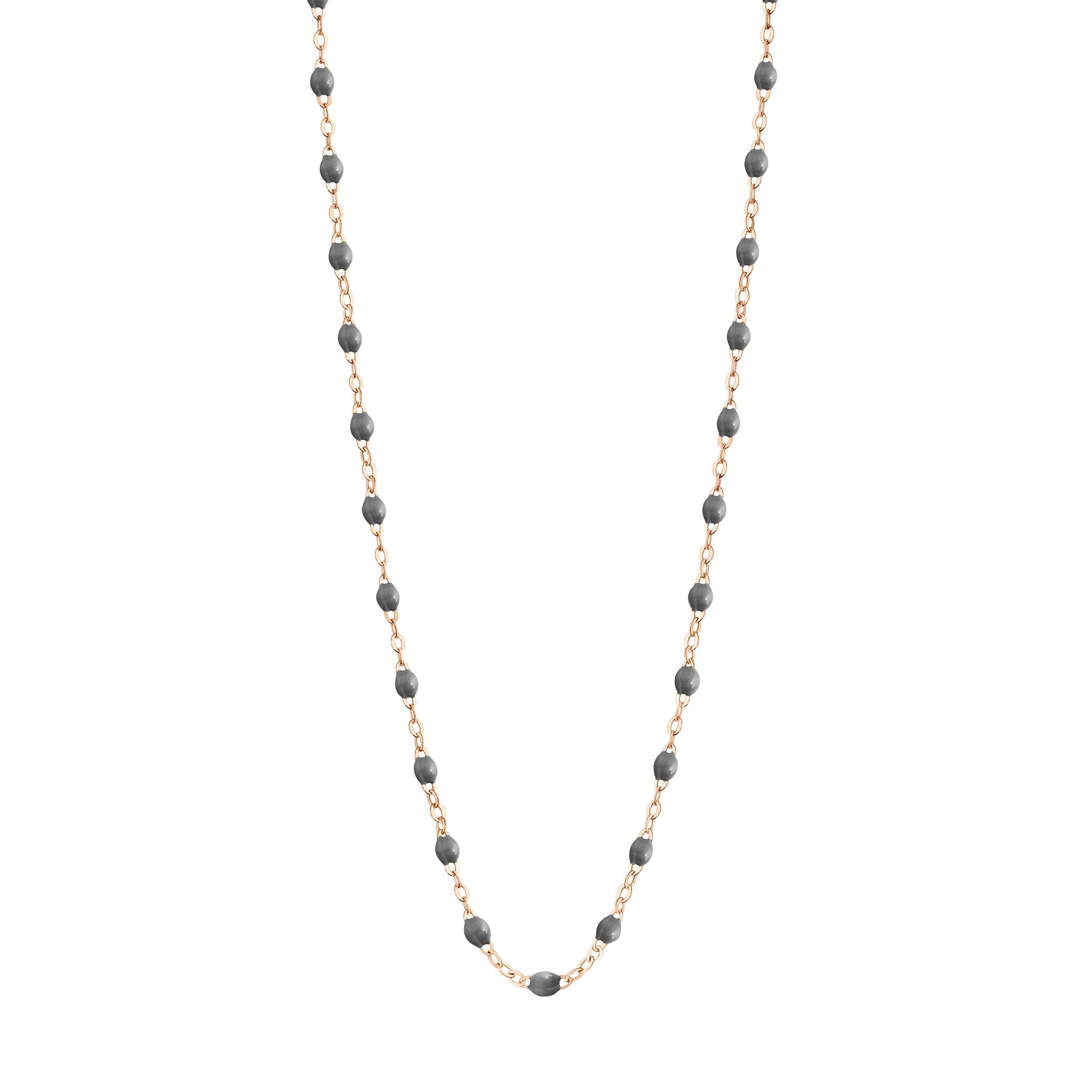 Gigi Clozeau - Collier gris foncé Classique Gigi, or rose, 50 cm