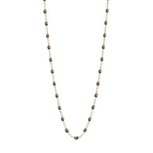 Gigi Clozeau - Collier gris foncé Classique Gigi, or rose, 50 cm
