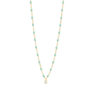 Gigi Clozeau - Collier jade Gigi Suprême, or jaune, 1 diamant, 42 cm