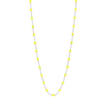 Gigi Clozeau - Collier jaune fluo Classique Gigi, or blanc, 42 cm