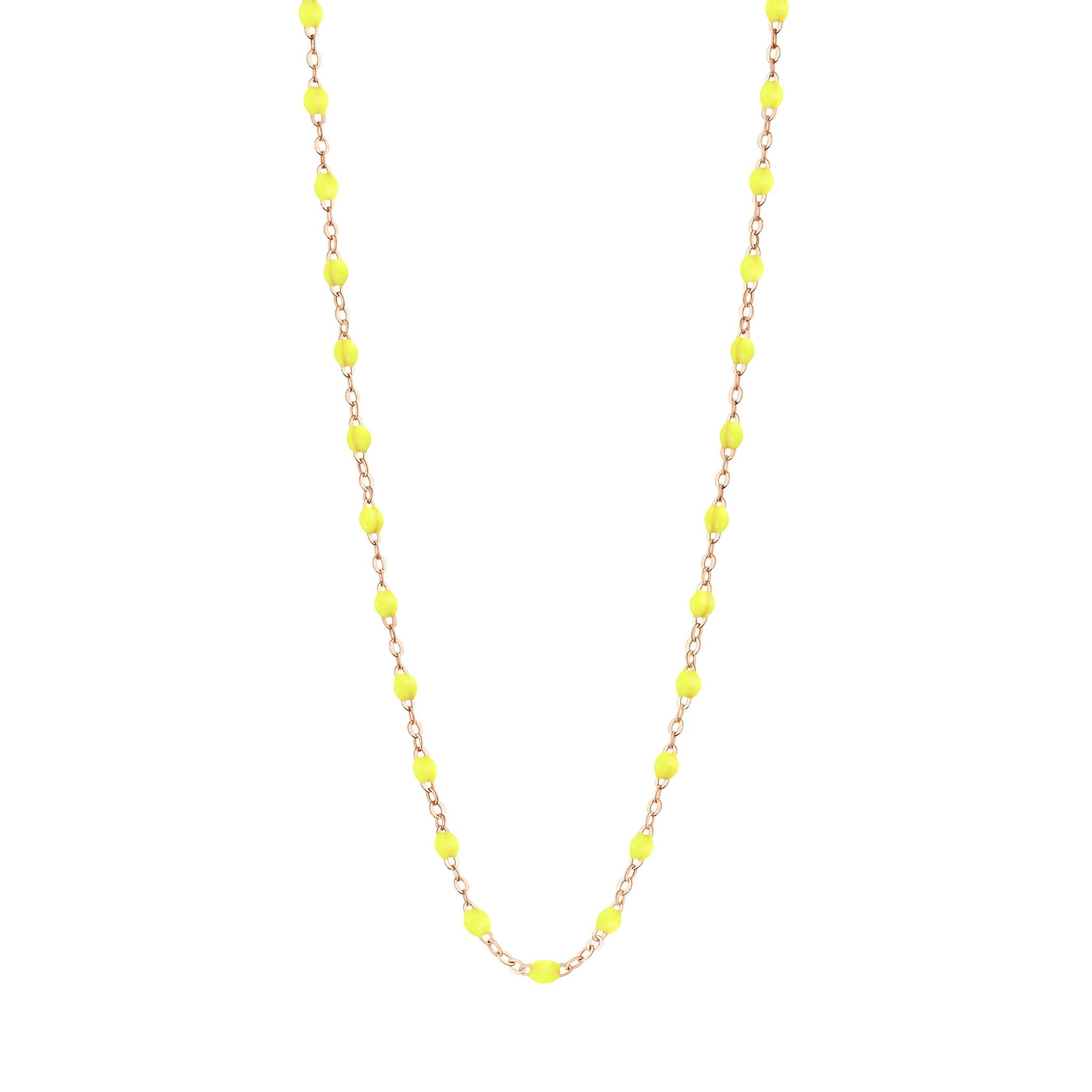 Gigi Clozeau - Collier jaune fluo Classique Gigi, or rose, 42 cm