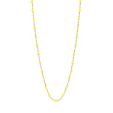 Gigi Clozeau - Collier jaune fluo Classique Gigi, or rose, 50 cm