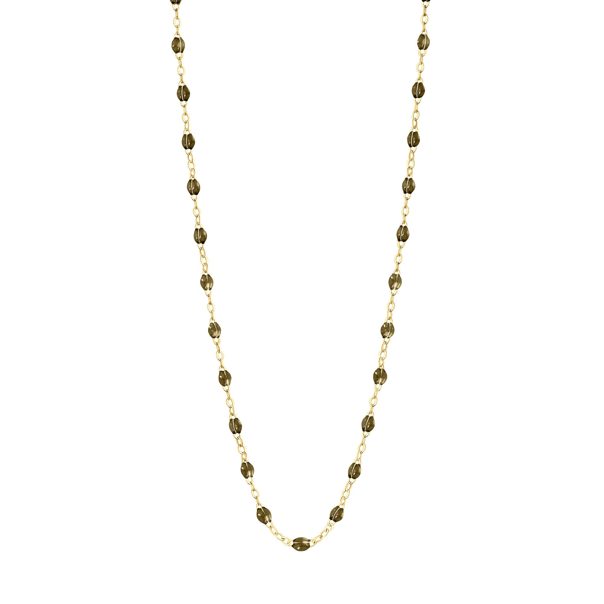 Gigi Clozeau - Collier kaki Classique Gigi, or jaune, 50 cm