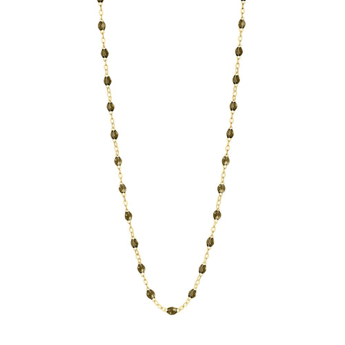 Gigi Clozeau - Collier kaki Classique Gigi, or jaune, 50 cm