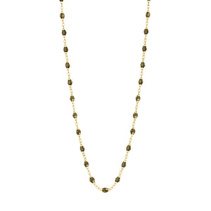 Gigi Clozeau - Collier kaki Classique Gigi, or jaune, 50 cm
