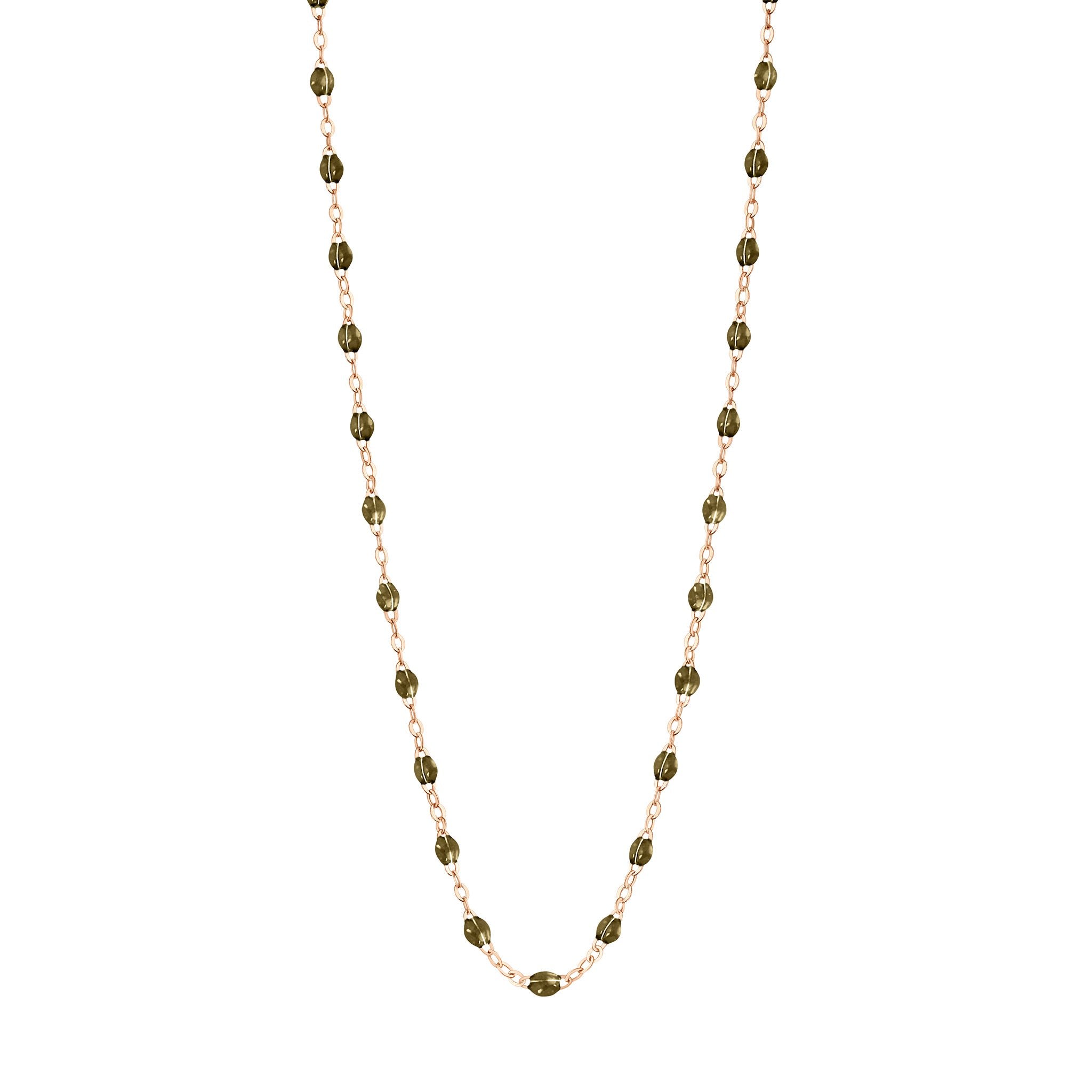 Gigi Clozeau - Collier kaki Classique Gigi, or rose, 42 cm