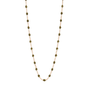Gigi Clozeau - Collier kaki Classique Gigi, or rose, 42 cm