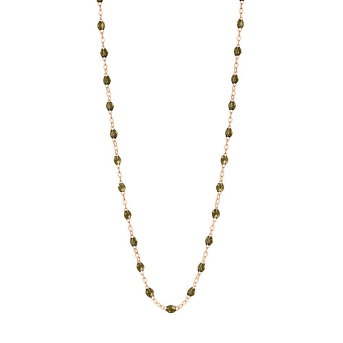 Gigi Clozeau - Collier kaki Classique Gigi, or rose, 50 cm