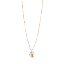 Gigi Clozeau - Collier Madone résine blanche, or rose, 42 cm
