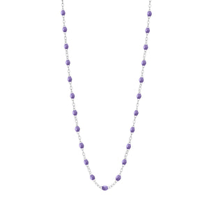 Gigi Clozeau - Collier mauve Classique Gigi, or blanc, 42 cm