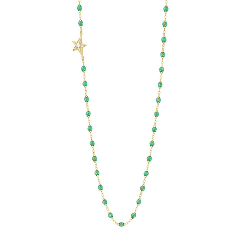 Gigi Clozeau - Collier menthe Etoile, diamant, or jaune, 42 cm