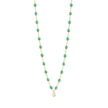 Gigi Clozeau - Collier menthe Gigi Suprême, or jaune, 1 diamant, 42 cm