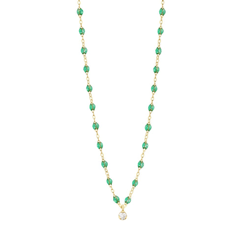 Gigi Clozeau - Collier menthe Gigi Suprême, or jaune, 1 diamant, 42 cm