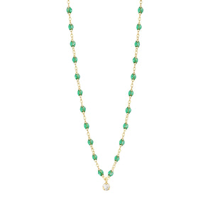 Gigi Clozeau - Collier menthe Gigi Suprême, or jaune, 1 diamant, 42 cm