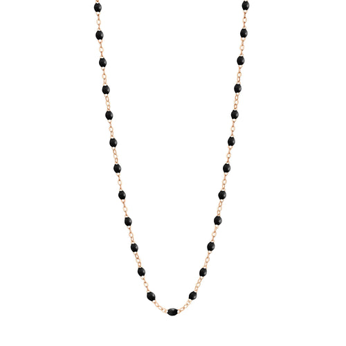 Gigi Clozeau - Collier noir Classique Gigi, or rose, 45 cm