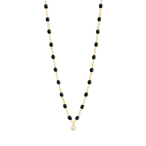 Gigi Clozeau - Collier noir Gigi Suprême, or jaune, 1 diamant, 42 cm