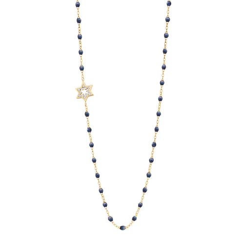 Gigi Clozeau - Collier nuit Etoile de David, diamants, or jaune, 42 cm