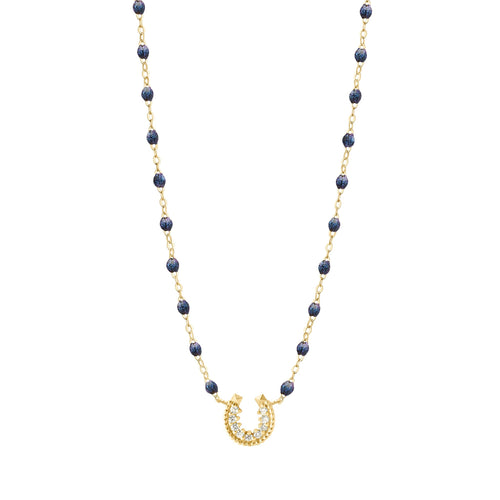 Gigi Clozeau - Collier nuit Fer à cheval, diamants, or jaune, 42 cm
