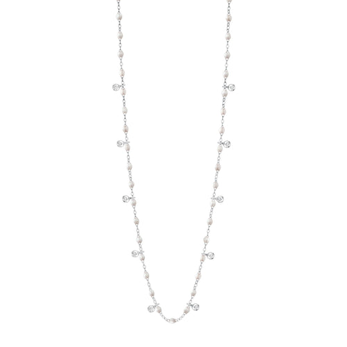 Gigi Clozeau - Collier opale Gigi Suprême, or blanc, 10 diamants, 60 cm